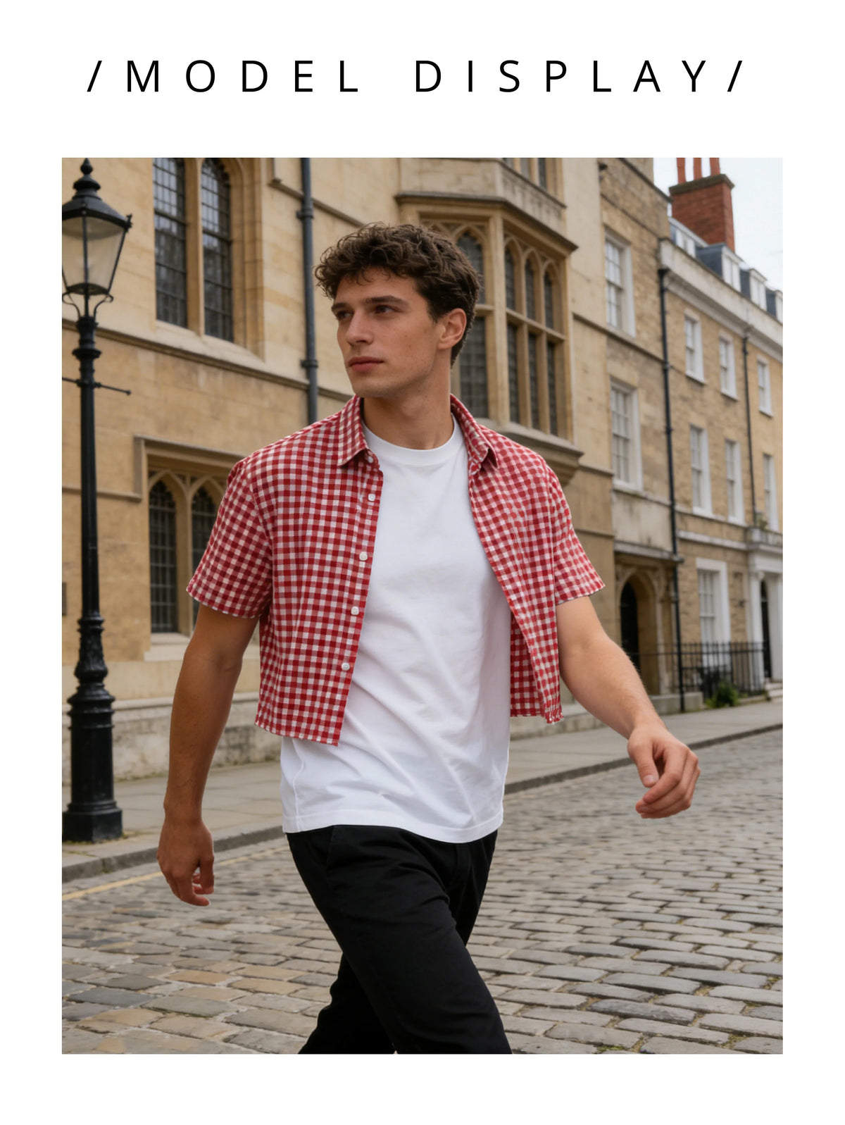 Men's Collegiate Style Plaid Casual Comfortable Short-Sleeve Shirt for Spring, Summer, and Autumn, Suitable for Everyday Casual