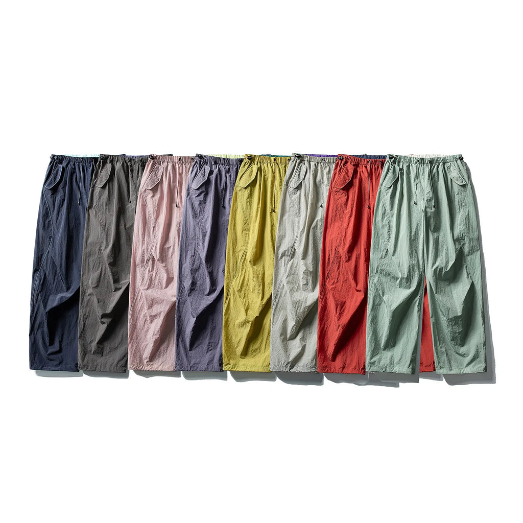 Men Women Outdoor Lightweight Quick Dry Loose Casual Sport Wide Leg Cargo Pant Couple Streetwear Hiking Track Techwear Trousers