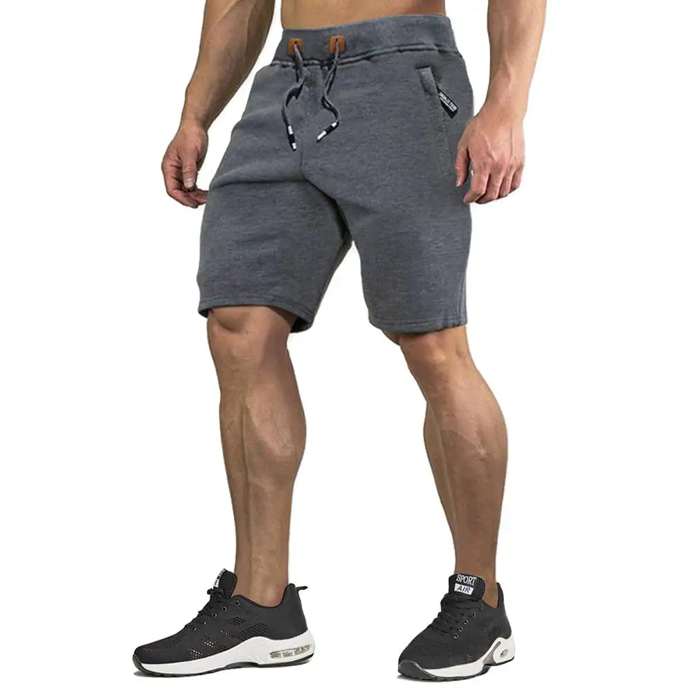 TACVASEN Summer Cotton Running Track Shorts Mens Casual Jogger Shorts Elastic Waist Athletic Workout Zipper Pockets Short Pants