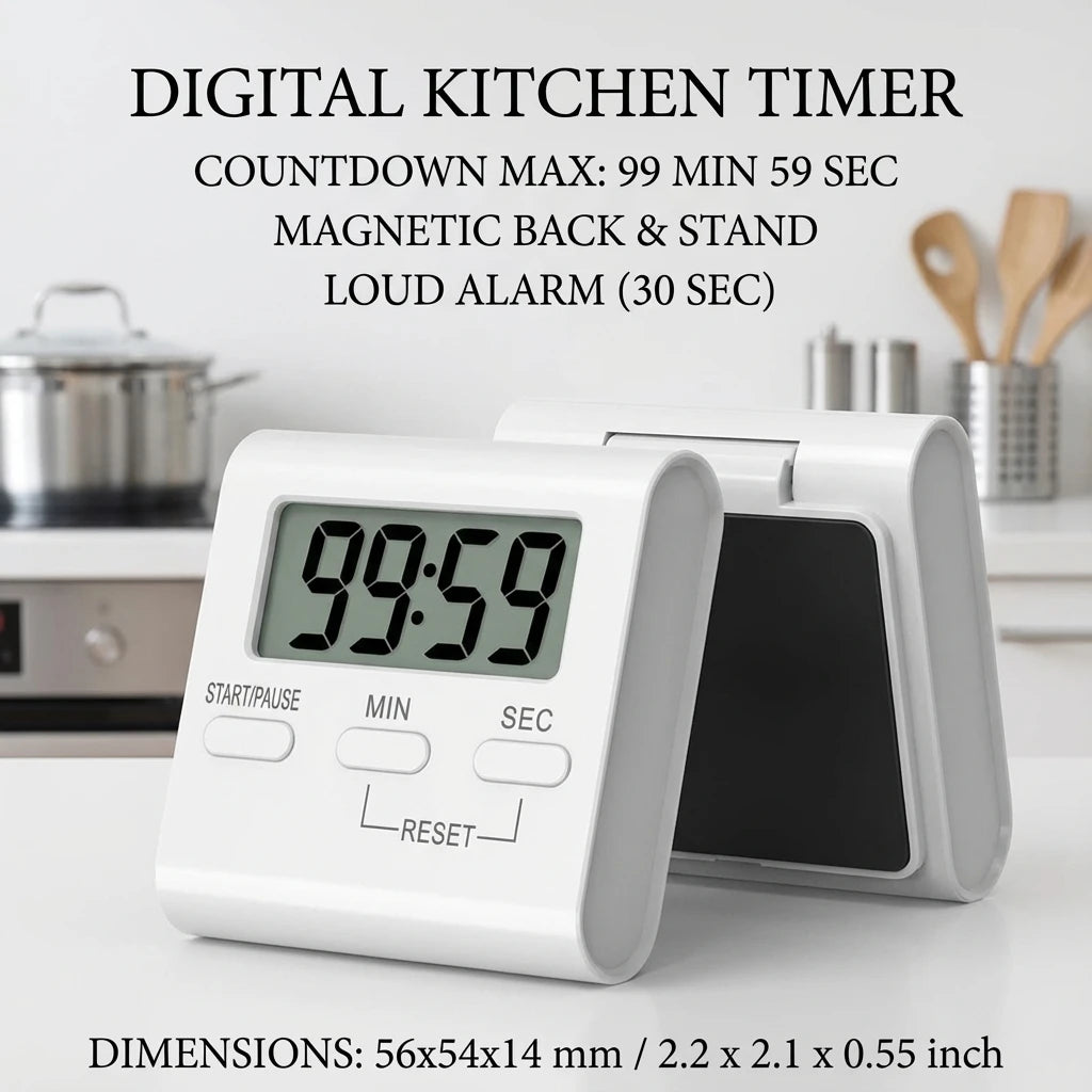 Digital Kitchen Timer Magnetic LCD Manual Countdown Cooking Timer Mechanical Kitchen Gadgets