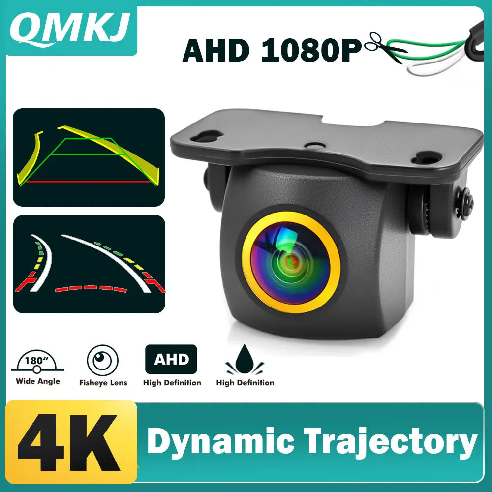 AHD 1080P Golden Lens Car Intelligent Dynamic Trajectory Moving Guide Parking Line HD Rear View Reverse Backup Tracks Camera