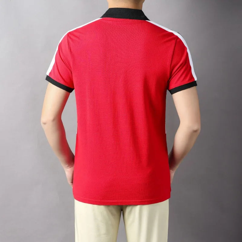 Plus Size 7XL 100% Cotton Summer Men's Polo Shirts Luxury Short Sleeve Contrast Color Letter Embroidery Simple Casual Male Tees