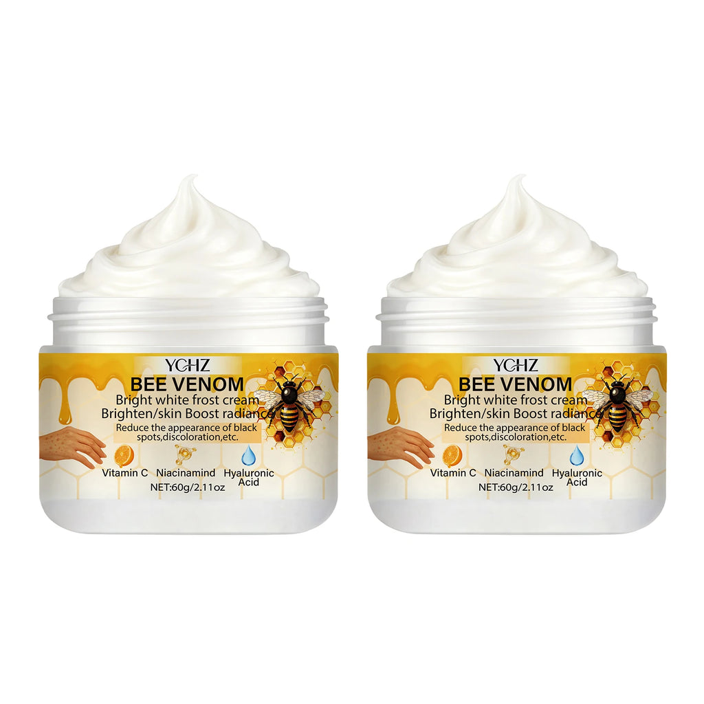 Bee Venom Brightening Cream, Evens Out Skin Tone, Eliminates Dark Spots and Dullness - Non-Greasy, Suitable for Both Men and Women - Whitening and Moisturizing Cream, for Day and Night Use - 60g