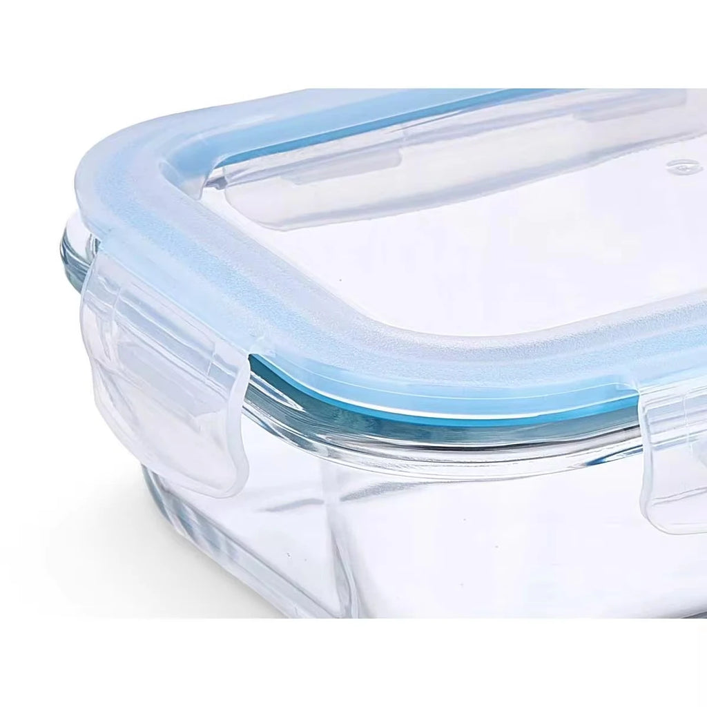 4 Pieces Rectangular Borosilicate, Microwave-Safe Rectangular Container, Microwave Safe Borosilicate Glass Containers,Available in 200ml, 370ml, 640ml, and 1000ml
