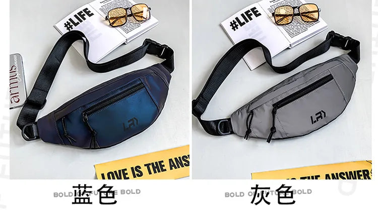 Techwear Style Colorful Reflective Fanny Pack Punk Hip Hop Crossbody Bag Men Women Outdoor Casual Motorcycle Sport Waist Bag