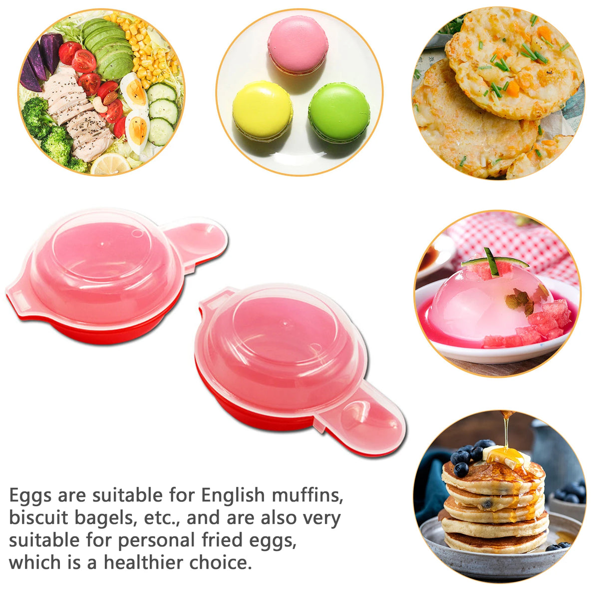 2pcs/set Microwave Cheese Eggs Cooker 1 Minute Fast Microwave Oven Eggs Cooker Easy Use Portable Household Kitchen Gadgets