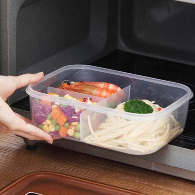 Microwavable Plastic Crisper Lunch Box Multi-compartment Bento Box Portable Food Storage Containers Office Student LeakProof Box