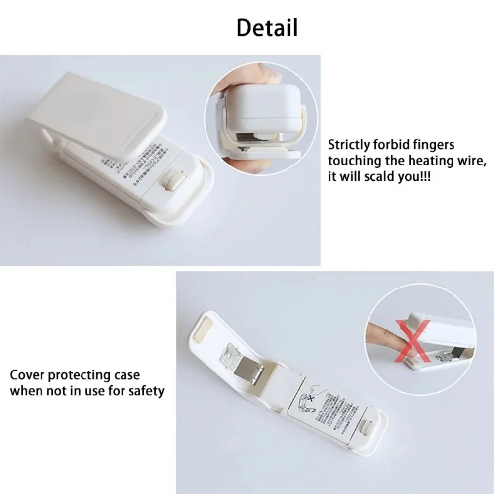 Portable Mini Heat Sealer for Plastic Bags Snack Food Bag Sealing Machine Package Closure Sealer Home Kitchen Storage Accessorie