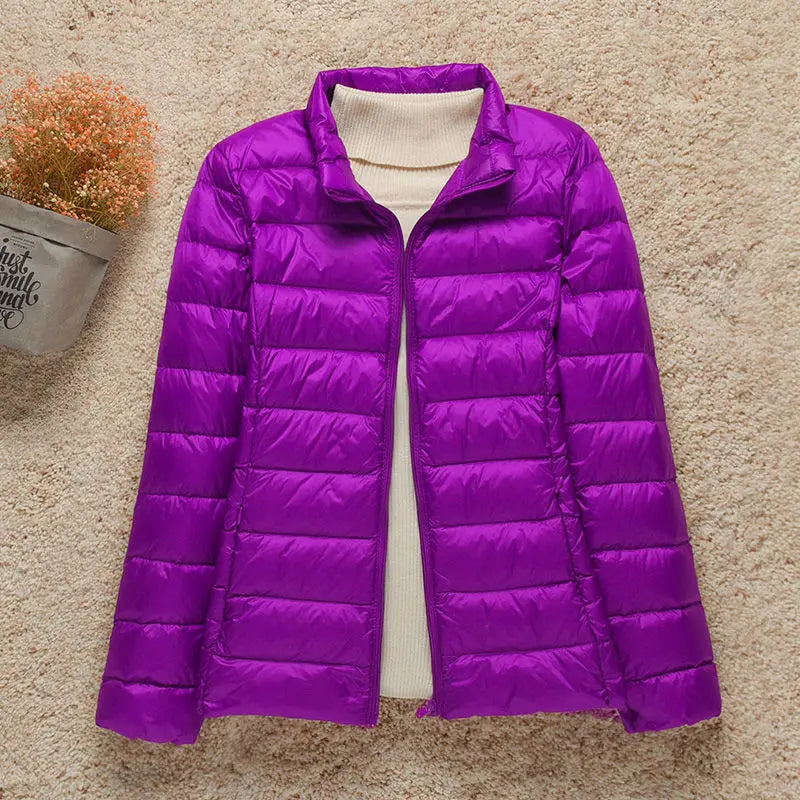 2024 New Women Thin Down Jacket White Duck Down Ultralight Jackets Autumn And Winter Warm Coats Portable Outwear