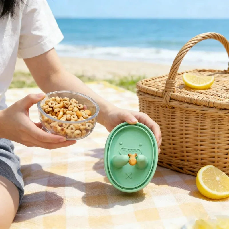 1PCS Creative Food Storage Container Lunch Box Anti-Dirty Bowl Keeps Hands Clean, Suitable for School, Office, and Picnics