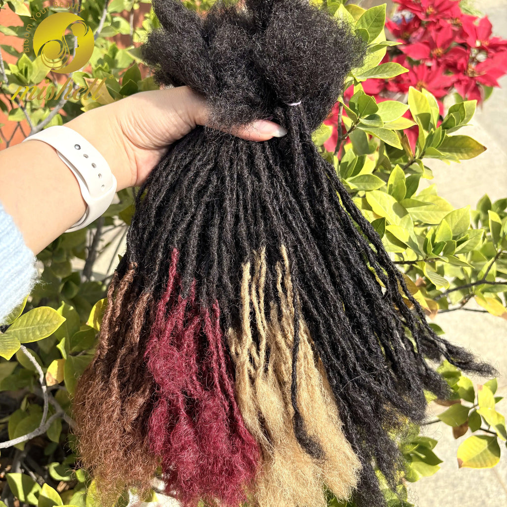 0.2cm Colored Handmade Inter Loc Extension Human Hair 10in Permanent Micro Sisterlocks Extensions Natural Looking Soft Dreadlock