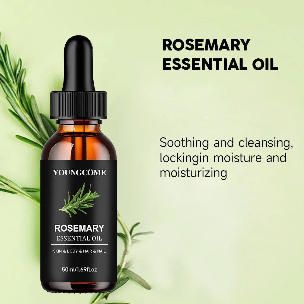Rosemary Essential Oil Pure Natural Hair Growth Scalp Treatment Anti-Frizz Strengthening Nourish Shiny Healthy Hair Care Product