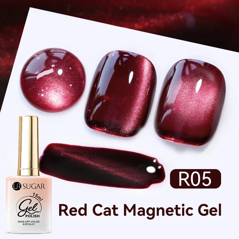 UR SUGAR 15ml Cat Magnetic Gel Jelly Glass Full Coverage Varnis Magnetic Gel Soak Off UV LED Gel Autumn Winter Xmas Manicure
