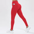 Women Butt Lifting Fitness Leggings With Pockets Tummy Control Sports Pant High Waist Fitness Tights Gym Clothing Sportswer