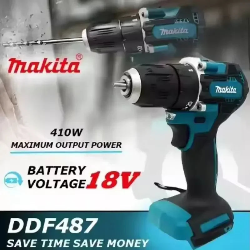 Makita DDF487 18V LXT Wireless Brushless Drill Driver Light Lithium Tool For Household Workshop Drilling Fastening Jobs