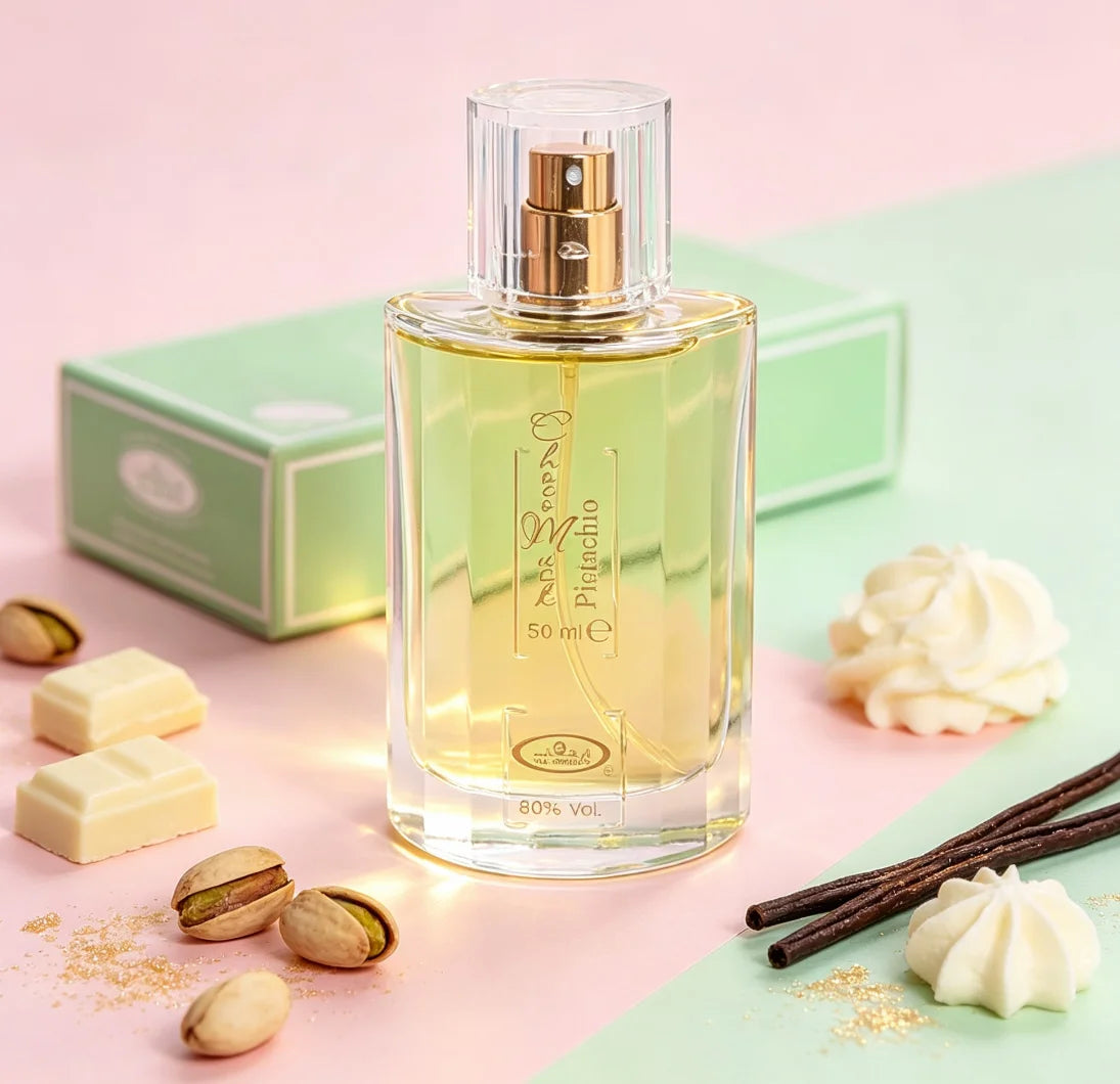 AL ‑ REHAB Choco Musk Pistachio perfume, 50ML, nut pistachios collide with silky chocolate, pistachios, chocolate, milk musk, fresh and delicious flavor,