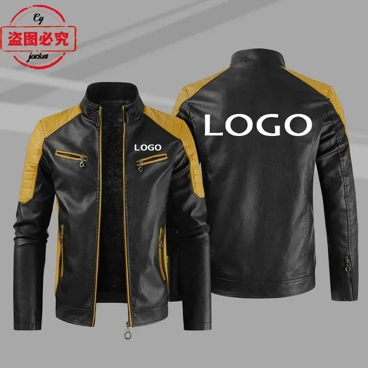 Gold Wing 1800 motorcycle LOGO washed pu leather jacket men's windproof autumn and winter spring and autumn leather jacket