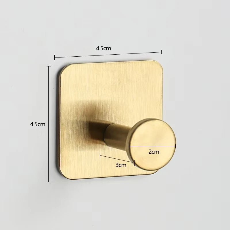 Towel Hooks Extra Sticky Stainless Wall Coat Racks Rustproof Hook Holder Wall Mount Punch-free Hanger for Kitchen Bathroom Home