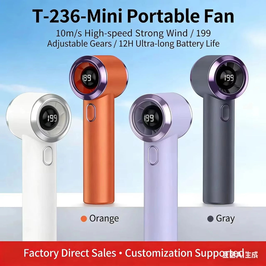 Powerful Mini Handheld Fan, Compact Portable Rechargeable Fan, High Speed Small Pocket Fan for Summer Travel Camping