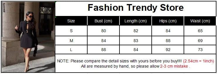 Elegant Hollow Out Mini Dress Women Sexy Long Sleeve Bodycon Waist Cinching Vestidos 2025 Chic Autumn Office Lady Commute Robes