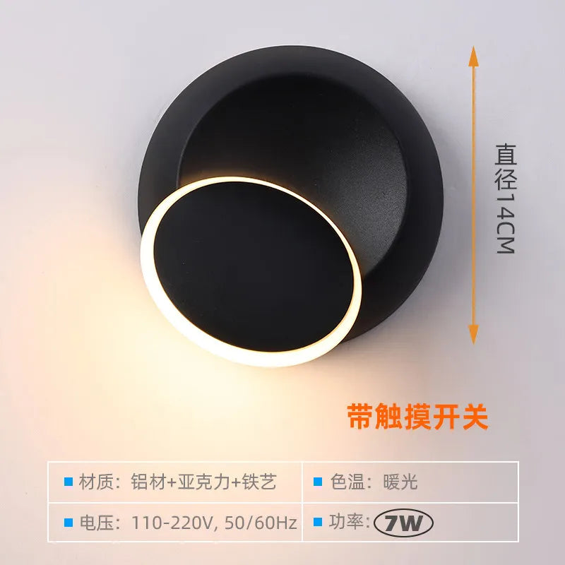 Indoor Lamp Body Touch Switch LED Wall Lamps Bedroom 360° Rotatable LED Wall Lights for Bedside Wall Sconce Lighting Fixtures