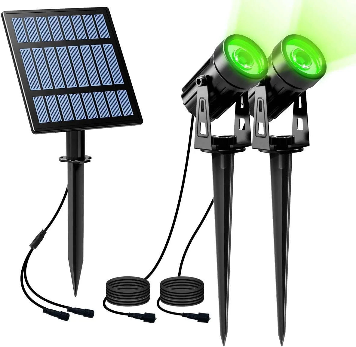 Solar Green Light Outdoor Garden Wall Lamp for Tree Street Decor IP65 Waterproof LED Landscape Countyard Solar Powered Light