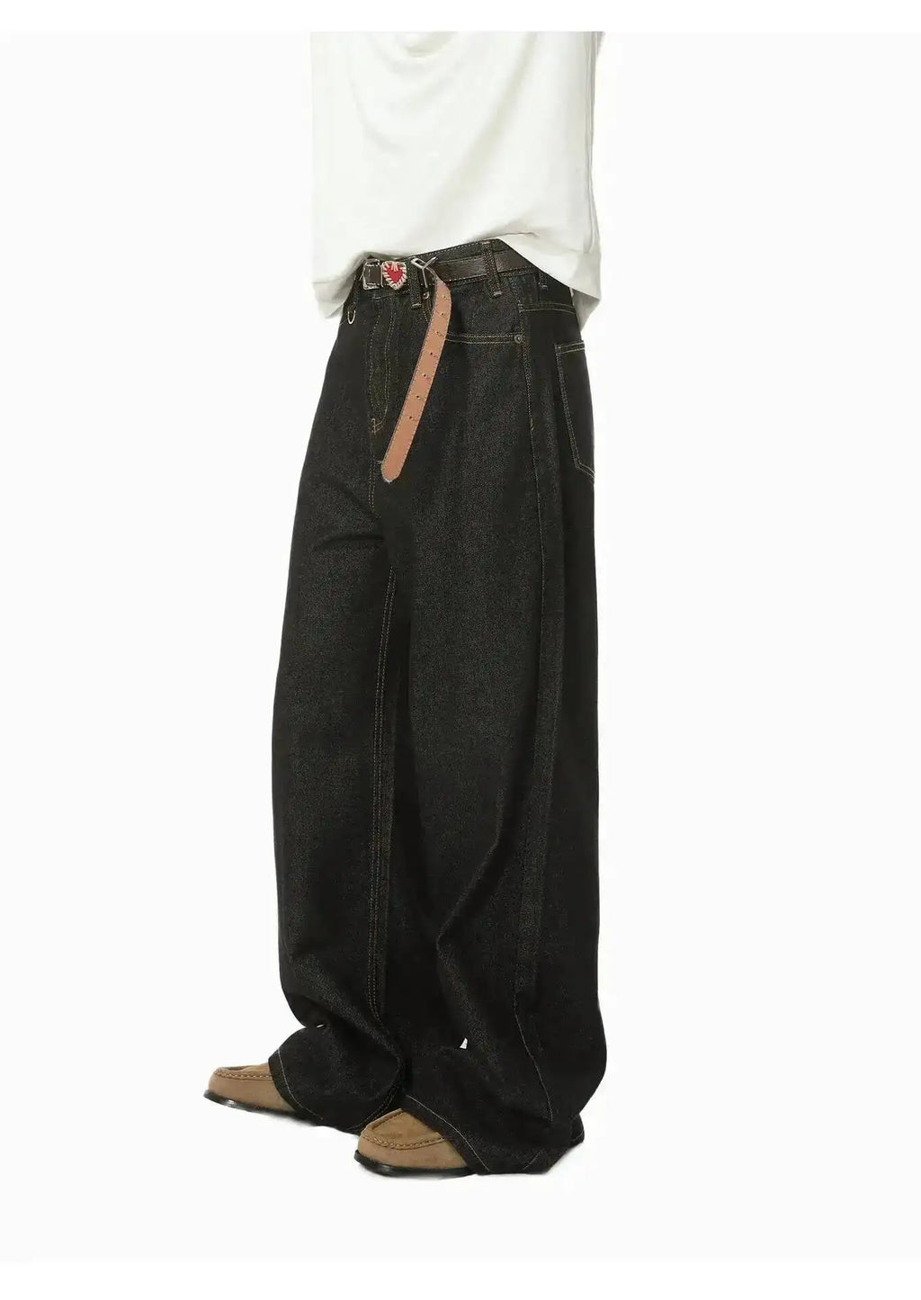 IEFB Men's Straight Denim Pants New Cleanfit Solid Color Korean Version Wide Leg Versatile Casual Jeans Trend New Autumn  9C1519