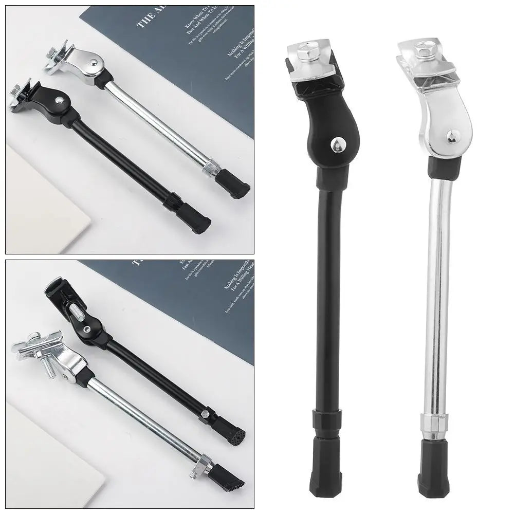 Adjustable Bike Kick Stand Heavy Duty Alloy Foot for Mountain Sports Bicycle Prop Black/Silver