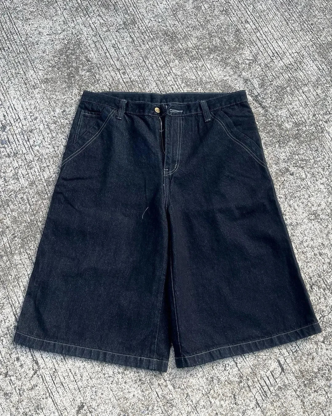 Y2K American New Camouflage Washed Old Baggy Denim Shorts Women Gothic Punk Hip Hop Popular Joker Wide Leg Shorts