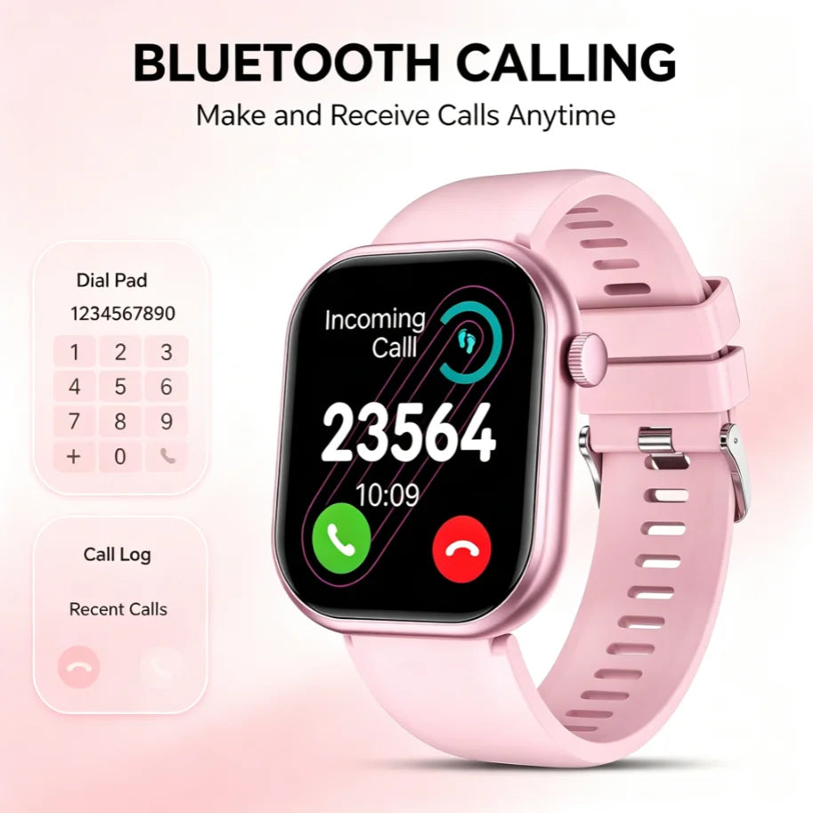 Smart Watch Compatible for Android/iPhone with Wireless Calling/Sending, Camera Control,, TFT Touchscreen, Ultra-Thin Borderless Design, Wireless Smartwatch Suitable for Android & iPhone, Unisex Gift for Men and Women