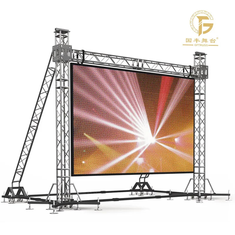 Aluminum Goal Post Truss System Customized LED Screen Speaker Lifting Tower for Shows Performances