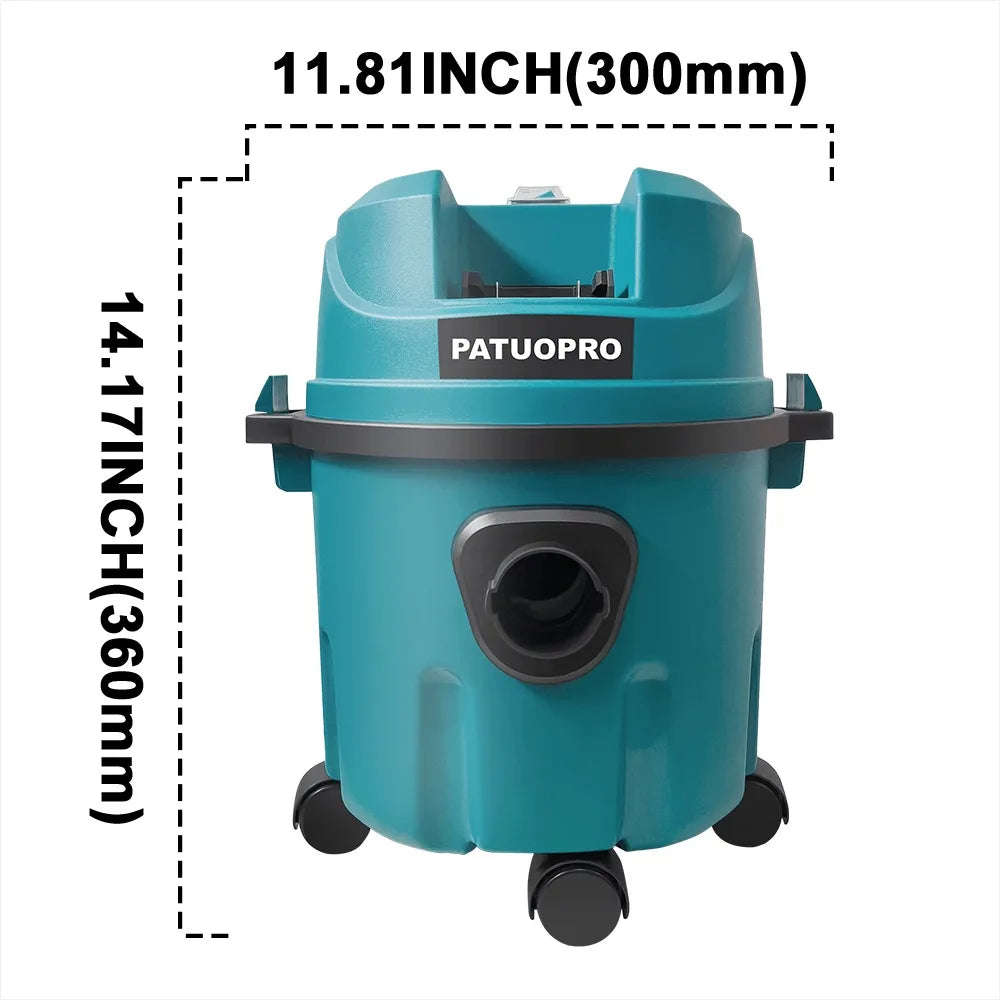 PATUOPRO Cordless Wet/Dry Vacuum Cleaner 10L Multifunction Floor Dust Car Pet Hair Cleaning Power Tool For Makita 18V Battery