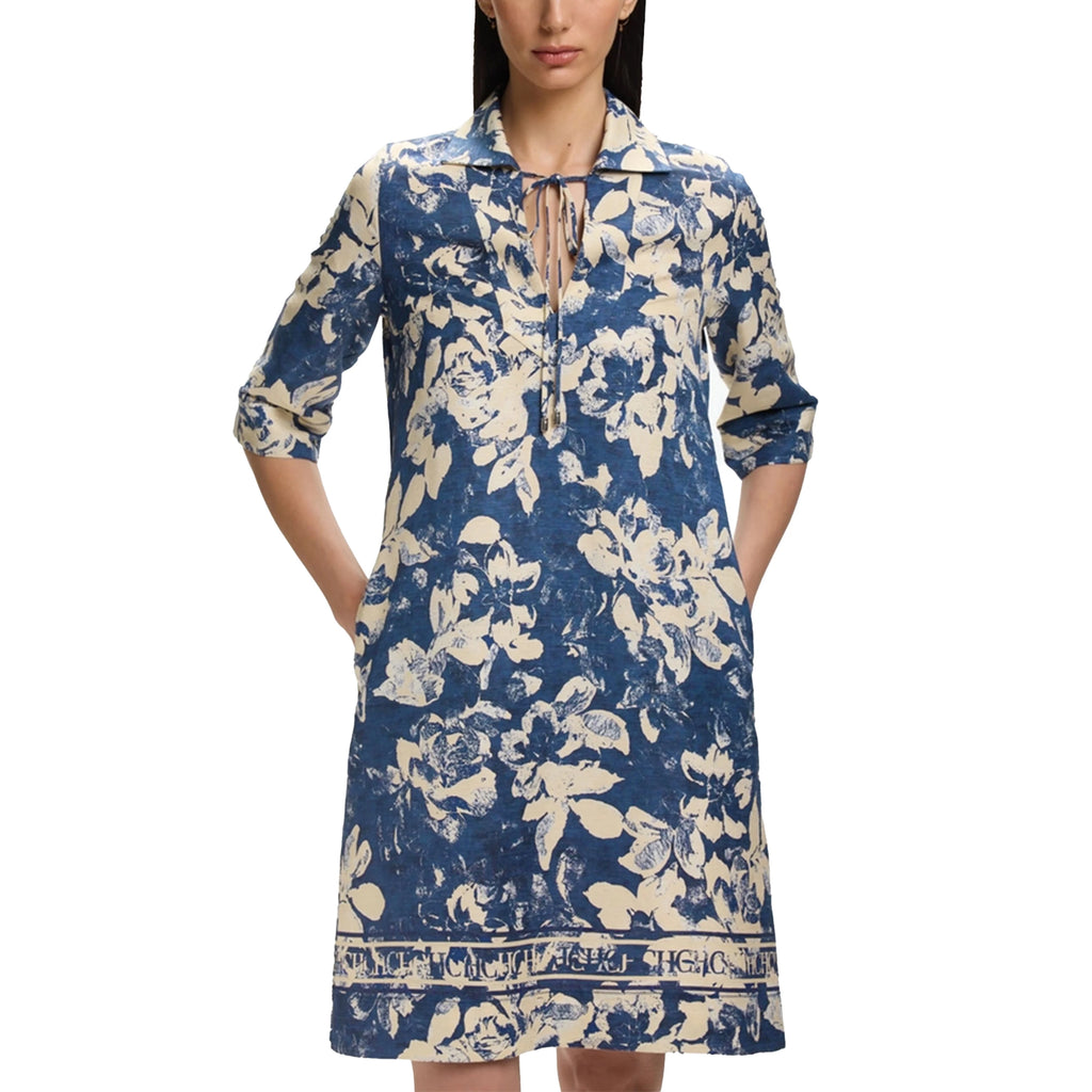 CHCH 2025 Summer Fashion Women Commuting V Neck Dresses Fashion Midi Printed New Lady Straight Dress