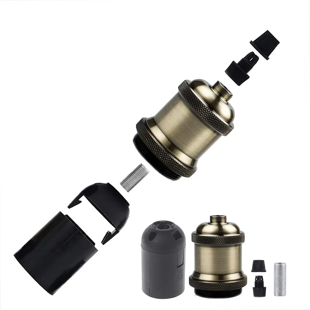 E27 E26 Edison Screw Vintage Retro Oldfashion Bronze Industrial Decorative DIY Pendant Antique Hang LED Lamp Holder Light Socket