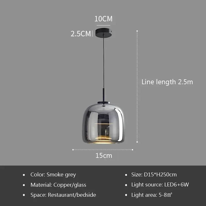 Modern Glass Pendant Light luxury Deco Nordic Led Hanging Light Fixtures  Modern Luminaire Suspension lamp