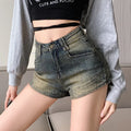 American Vintage Denim Shorts Women 2025 Spring Summer New High Waist Slim Y2K Short Jeans Woman Streetwear