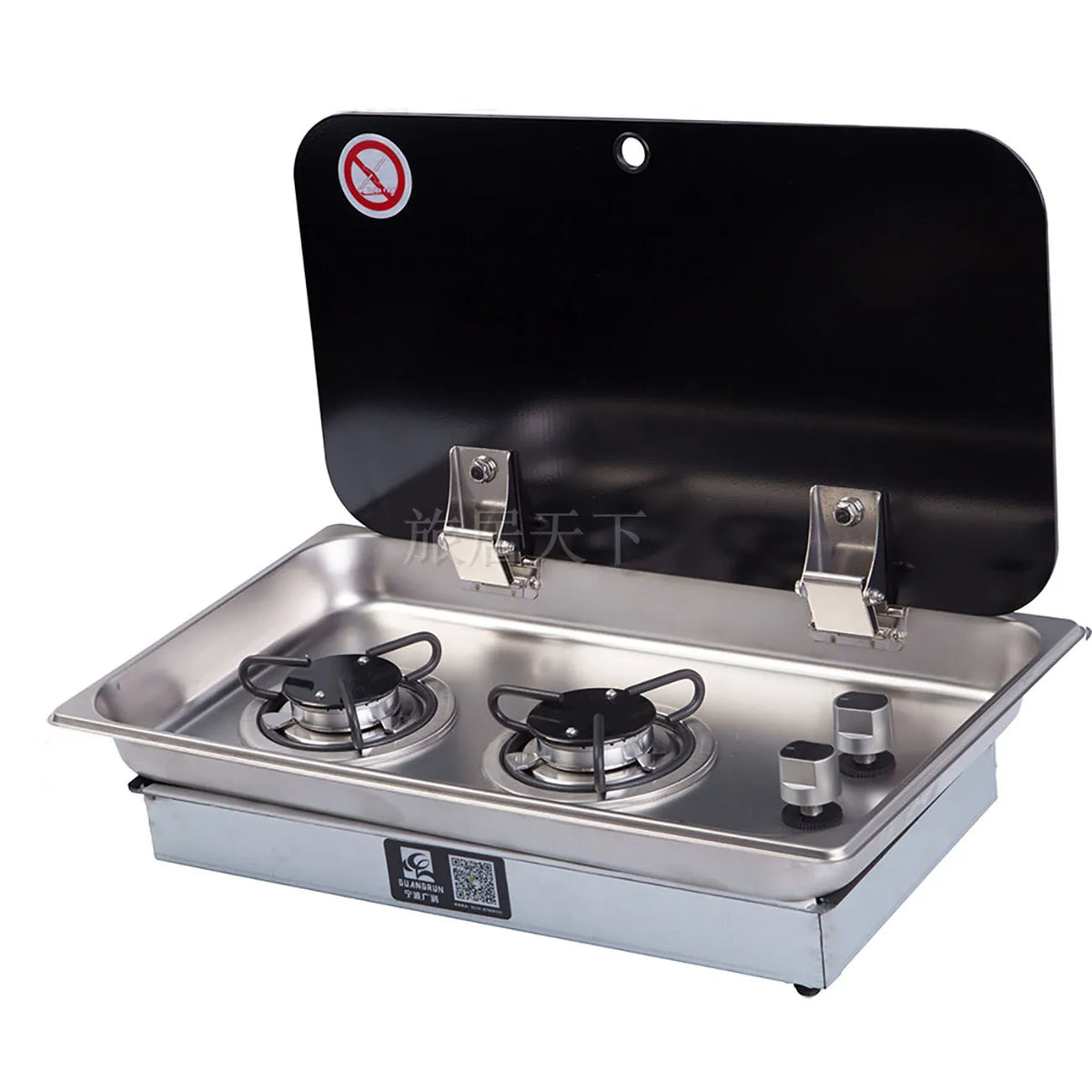 RV gas stove, trailer trailer trailer bed car converted sojourner, covered stainless steel double head stove, gas stove