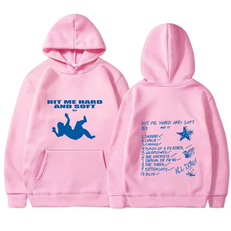 New Spring Autunm Men's Hoodies Billie Hit Me Hard and Soft Printed Women Sweatshirt O-neck European Size Casual Pullover Hoody