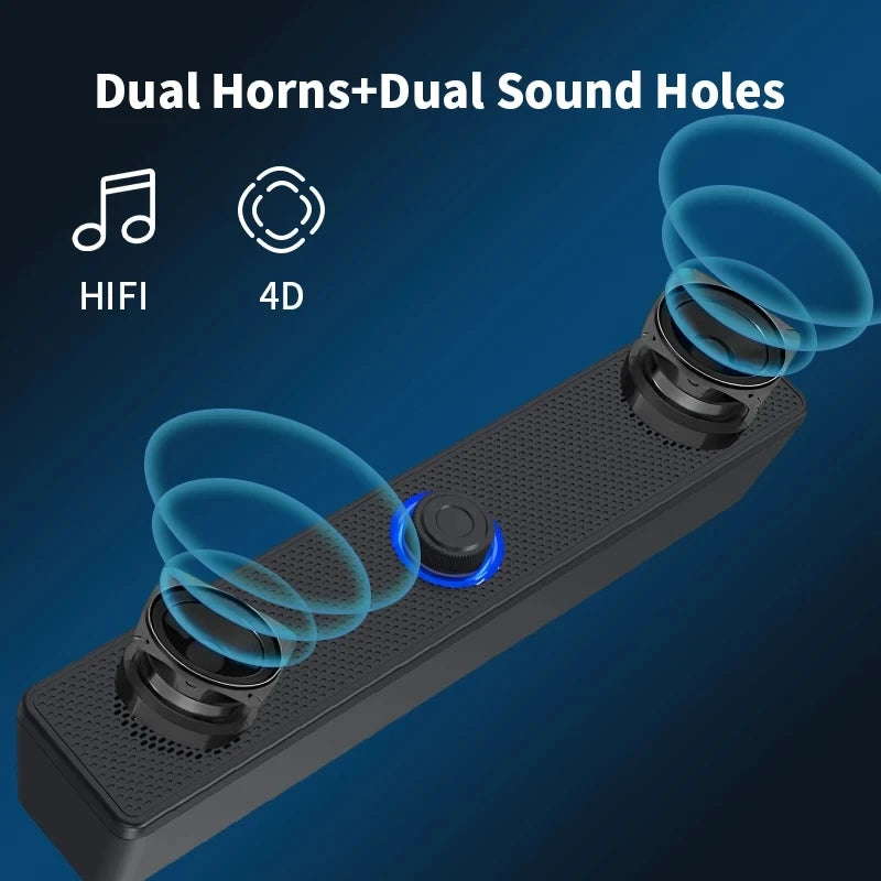 Soundbar Computer PC TV Laptop Desktop Wired Wireless Bluetooth Speaker Sound Box Bar Music Portable Caixa De Som Audio System
