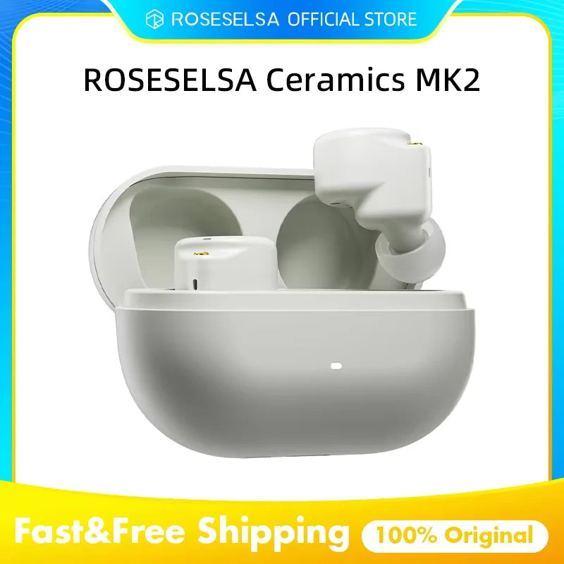 CERAMICS MK2 TWS Earbuds, 40dB ANC, Bluetooth 6.0, Hi-Res LDAC, IPX4 Sweatproof, 45H Playtime, HD Mics, Game Mode, Dual Connect
