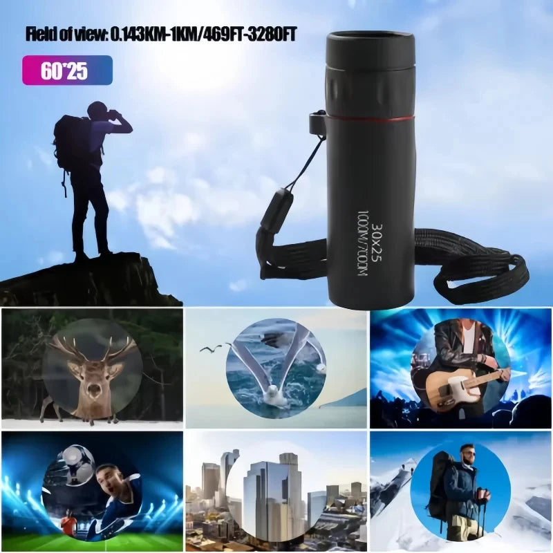2000X25 Low Light Night Vision Monocular Telescope Large Aperture HD Imaging Portable for Outdoor Adventure Self Driving Tour