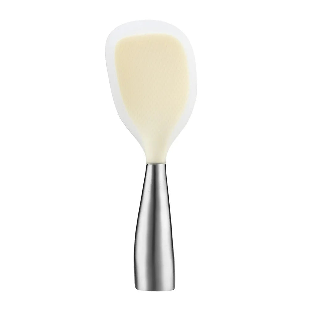 1Pcs Silicone Spoon Non-stick Cooking Spoon Anti-scalding Pot Rice High-temperature-resistant Spoon Durable Kitchen Gadgets