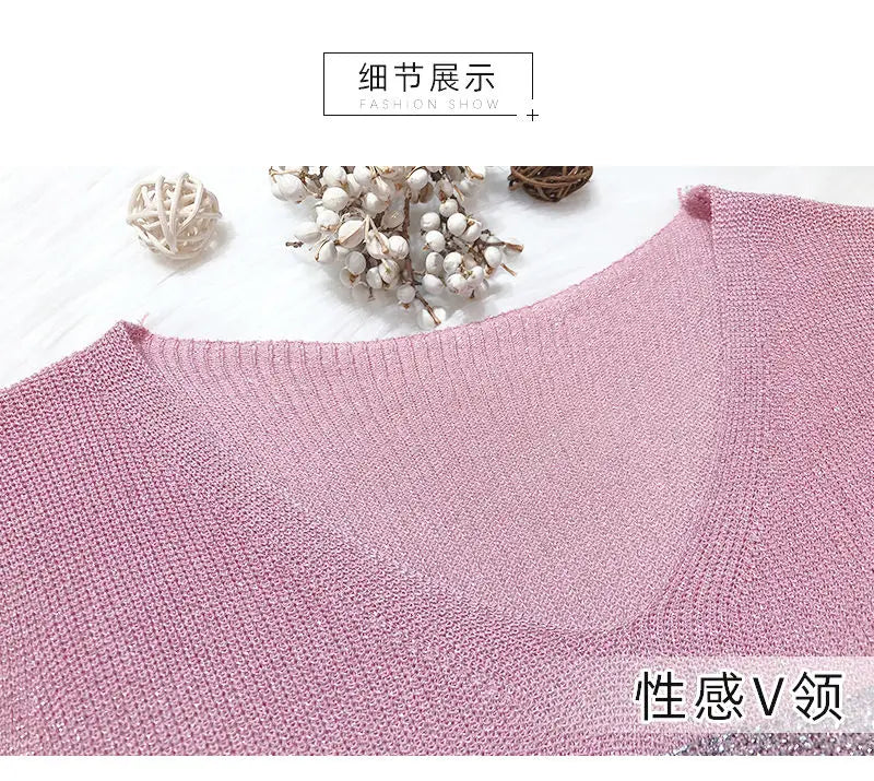 2025 Summer Hot Rhinestone Sleeveless Vest Women's Spring New Style V-neck Loose All-match Sling Knitted Top Girl T-shirt Green