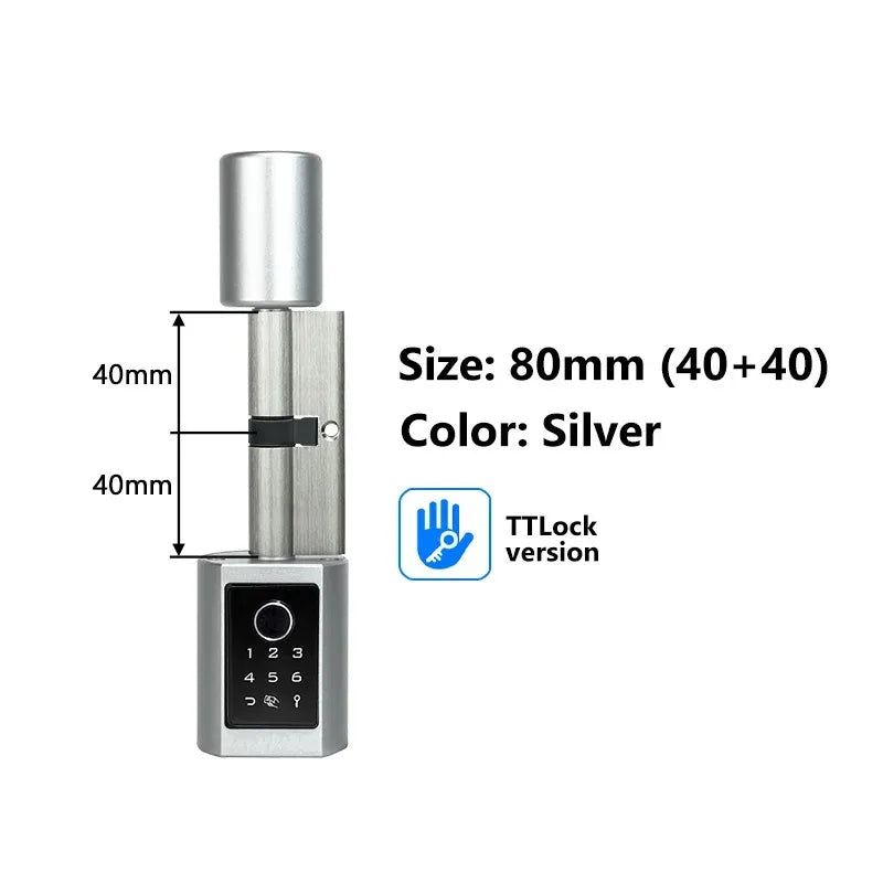 Easy Replacement Cylinder Smart Lock APP TTlock Bluetooth Fingerprint Password NFC Unlock Auto Lock/ Unlock Security Protection