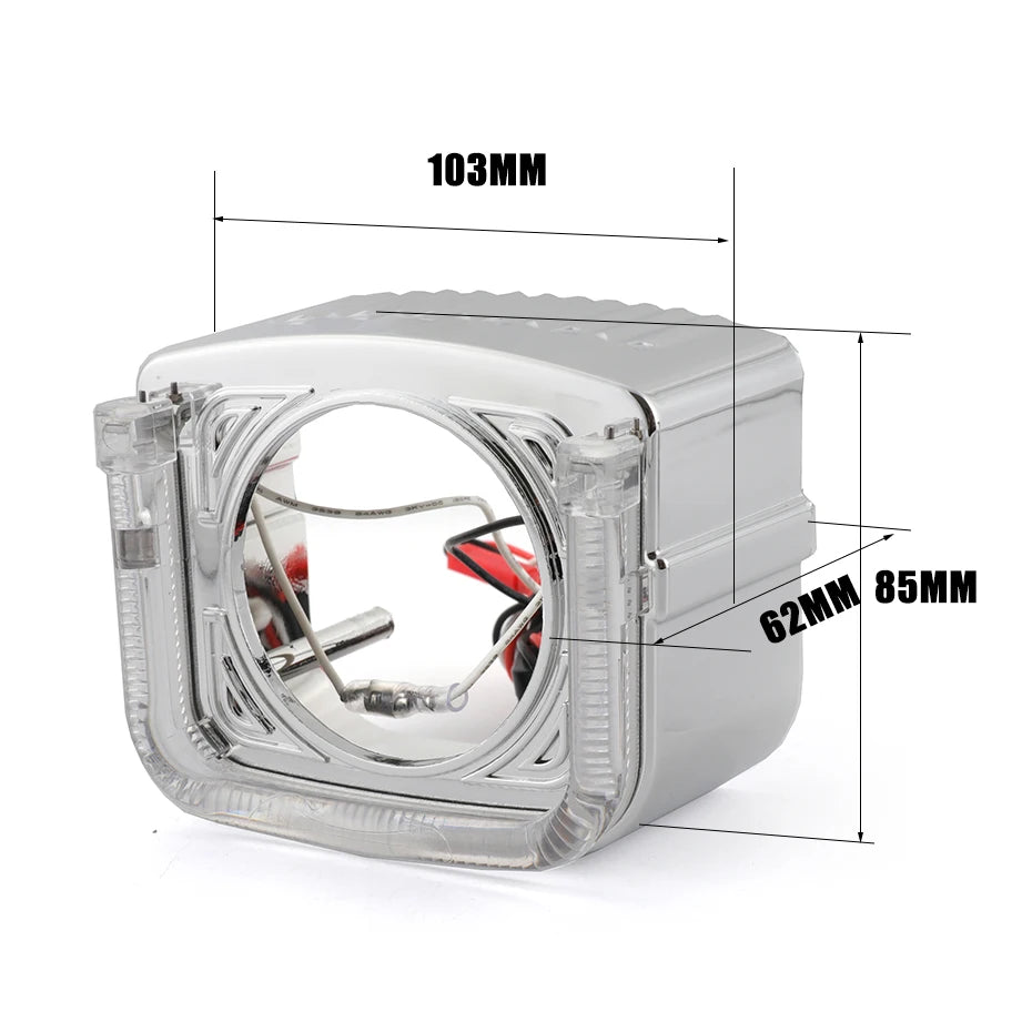 RONAN 2.5 inch LED Angel Eyes DRL Turn Signal Sliver Masks Shrods Covers Fitment 2.5 inch Projector Lens for Jetta BMS