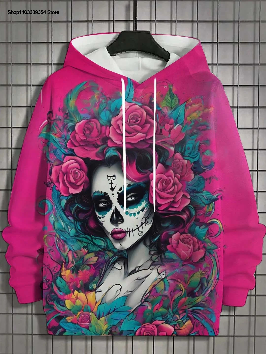 Women's Hoodie for Girls Autumn Fashion Men's Long Sleeve Tops Casual Women Clothes Horror Undead Woman Pattern 3D Unisex Tops