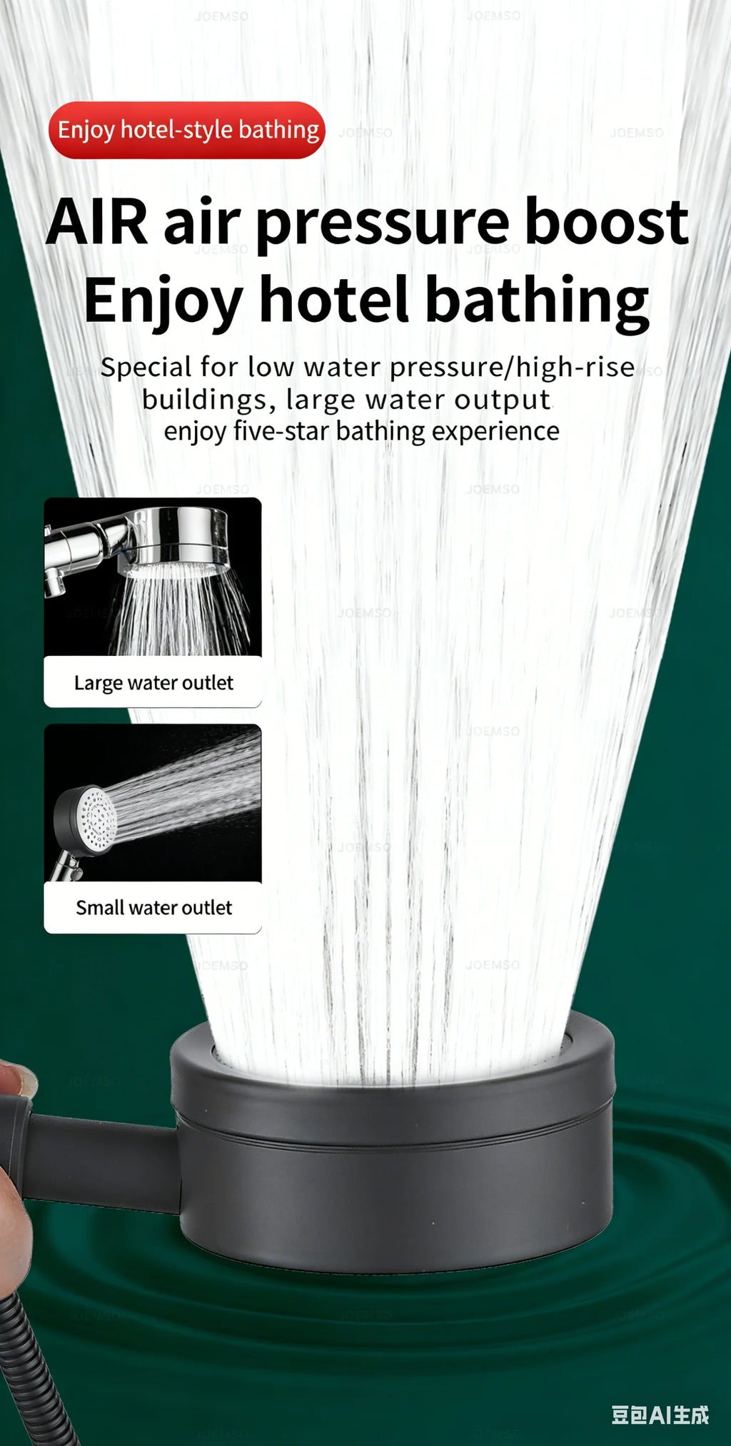 304 stainless steel shower head, handheld shower head for bathroom bathing, bathroom shower head
