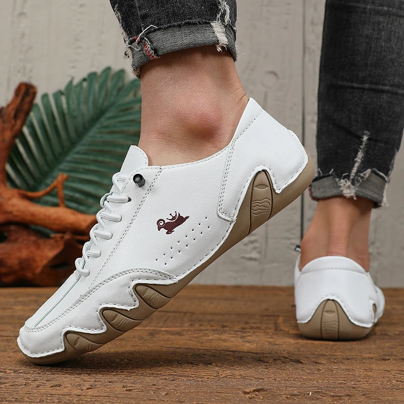 Classic Loafers Trendy Durable Artificial Leather Waterproof Anti Slip Casual Shoes for Outdoor Walking Men’s Motorcycle Boots