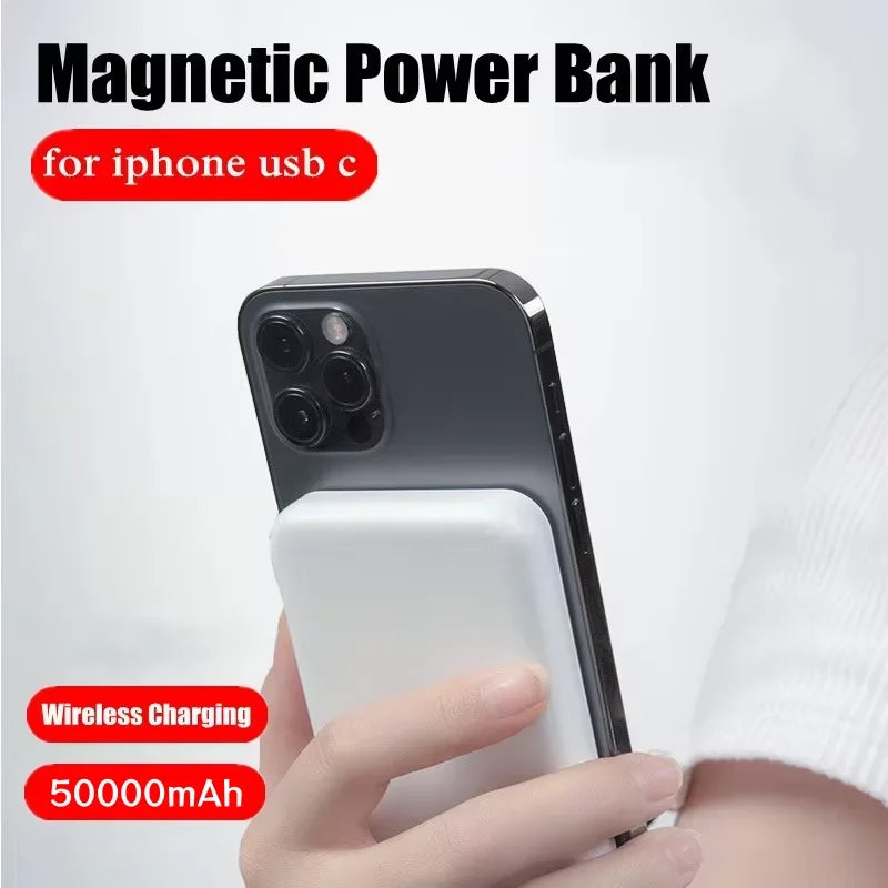 50000mAh Magnetic Power Bank PD 22.5W Wireless Fast Charger For Magsafe Portable Auxiliary Battery For iPhone 17 16 Xiaomi 17