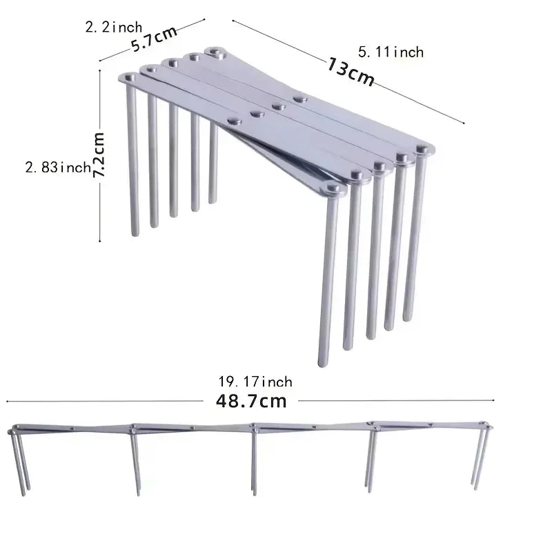 1pc Pot Lid Rack Pan Lid Organizer Retractable Foldable Stainless Steel Plate Holder Shelf Tableware Storage Kitchen Gadgets